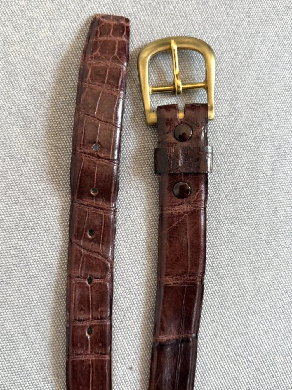 Brown Genuine Crocodile Belt (Vintage?) COCODRILO LEGITIMO Mexico